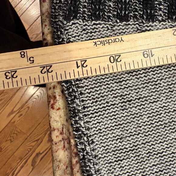 Cabi Shadow XL Patchwork Shawl Collar Chunky Knit Cardigan Sweater Black/White - Picture 10 of 15